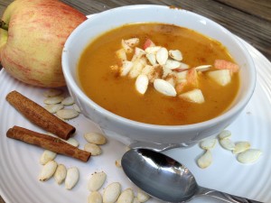 Pumpkin Soup with Apple Cran-Relish