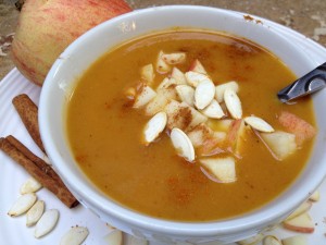 Pumpkin Soup with Apple Cran-Relish