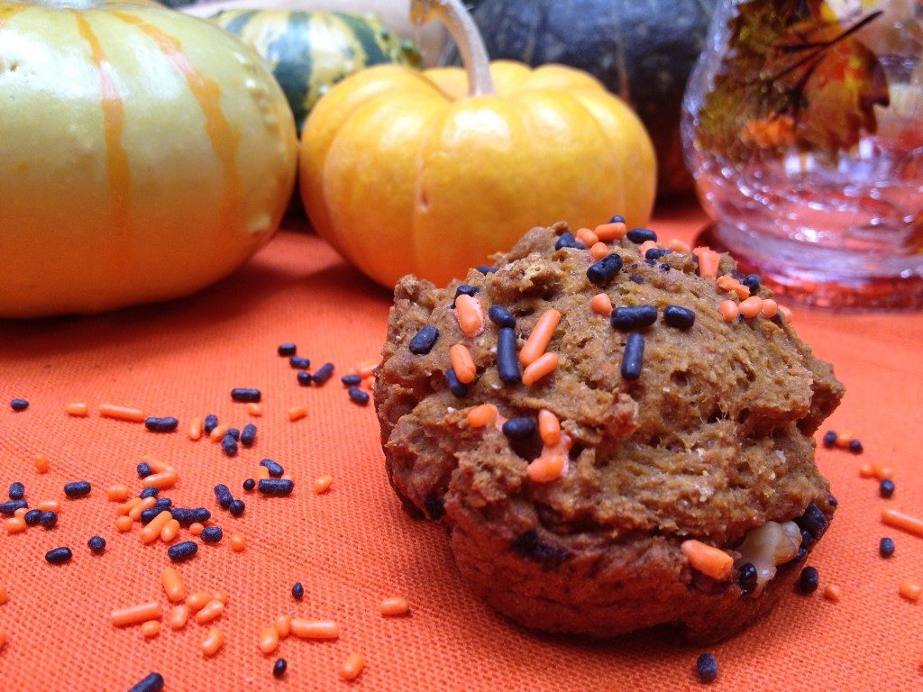Healthy Halloween Pumpkin Muffins