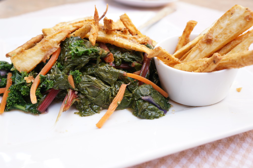Kale Salad with Parsnip Fries