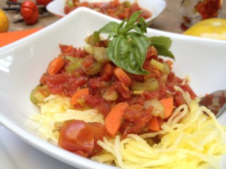 Homemade Tomato Spaghetti Squash Meal