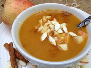 Pumpkin Soup with Apple Cran-Relish
