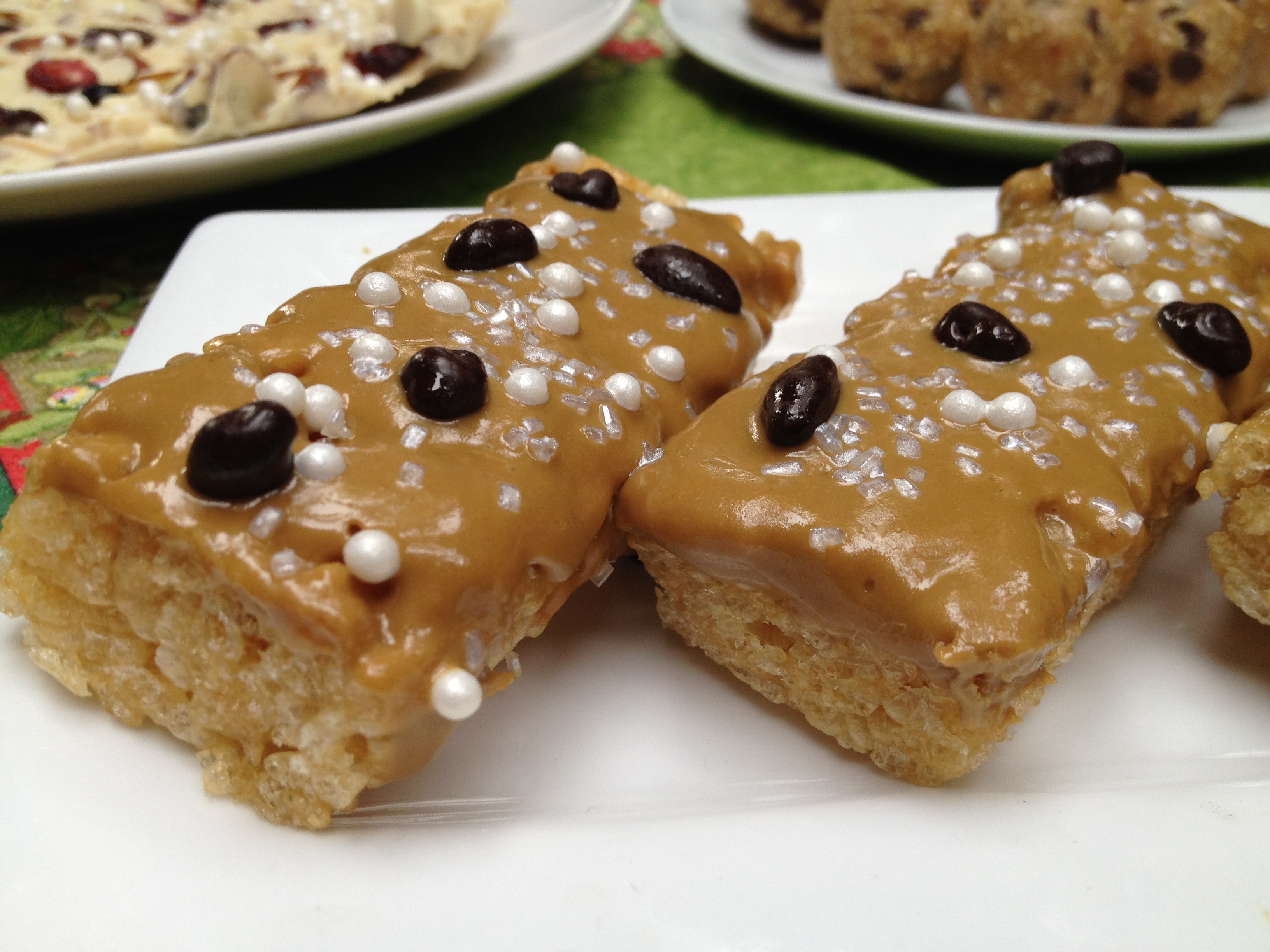 Moni Brown Rice Crispy Bars with Nut Butter Topping
