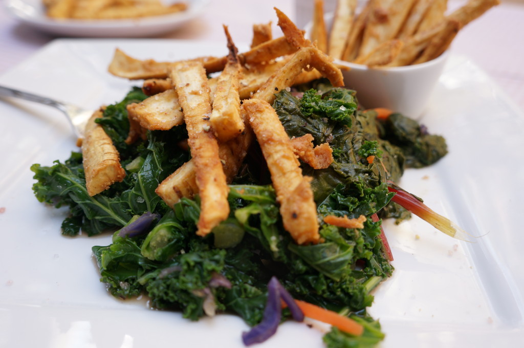 Kale Salad with Parsnip Fries
