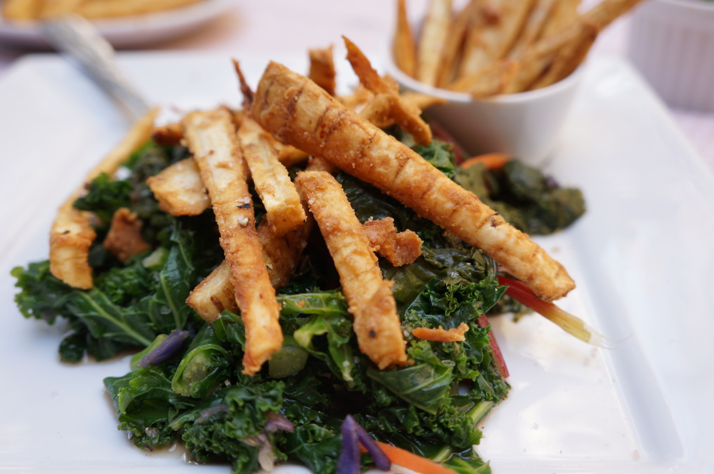 Kale Salad with Parsnip Fries