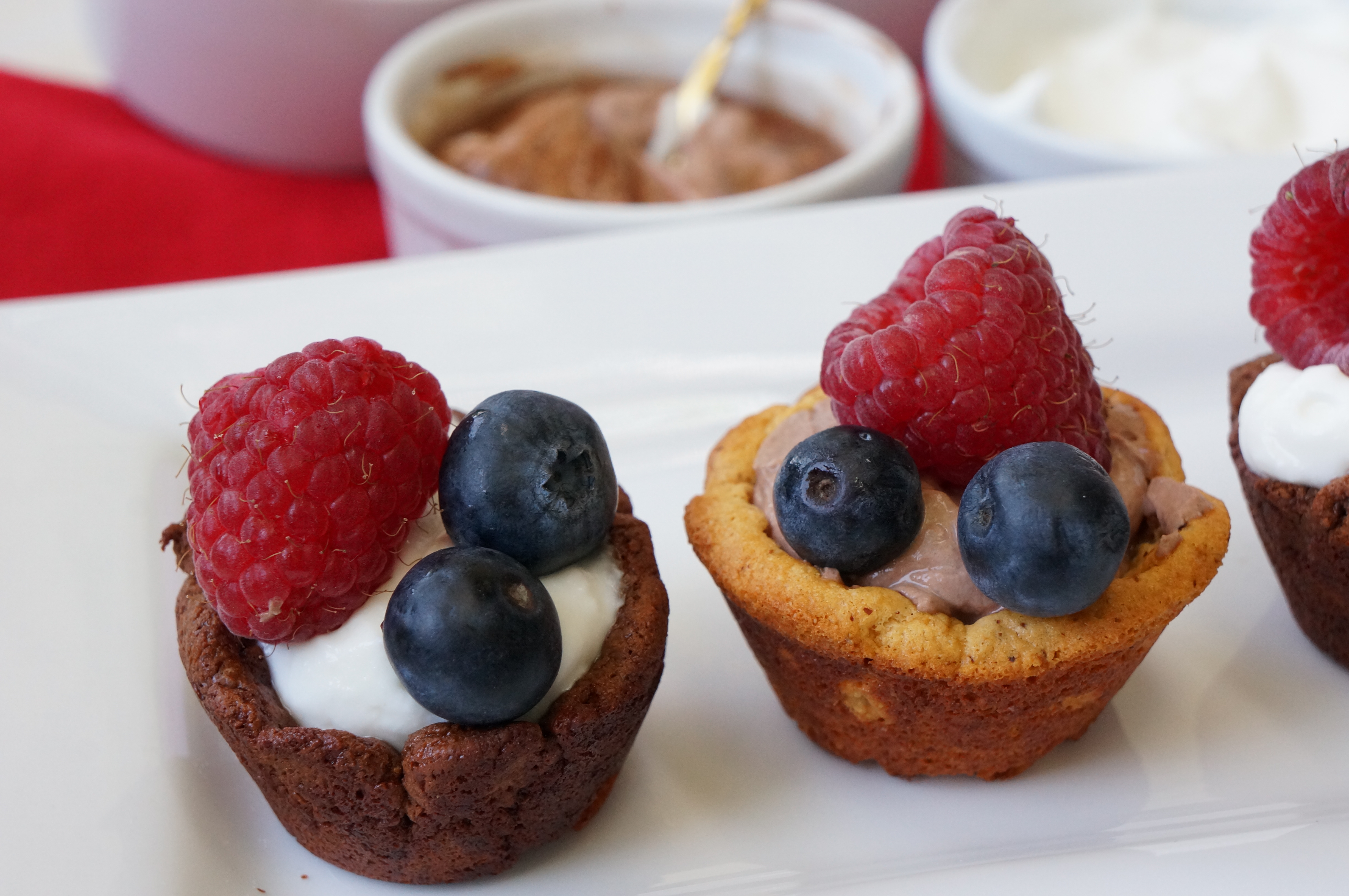 Protein Cookie Cups with Fruit